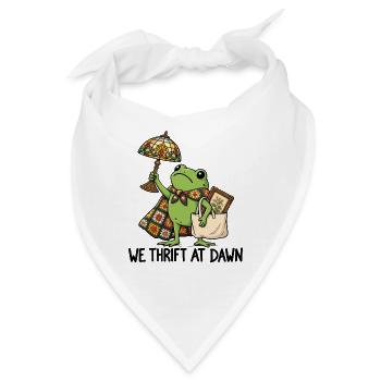 Frosch im Handarbeits-Chic - Bandana - Weiß - Vorne