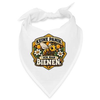 Keine Panik. Ich hab Bienen. Imker Geschenk - Bandana - Weiß - Vorne