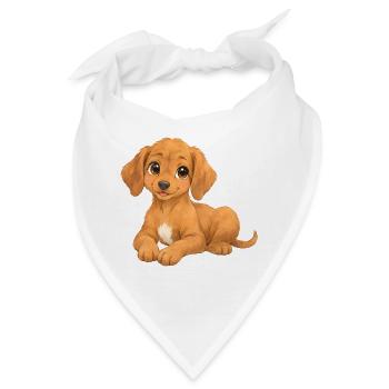 Rhodesian Ridgeback – süßer liegender Hundewelpe - Bandana - Weiß - Vorne