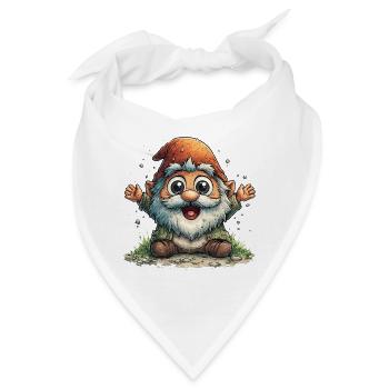 Fröhlicher Gartenzwerg Cartoon - Bandana - Weiß - Vorne