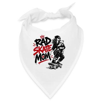 Skateboarding Mom with Baby - Skater Mama mit Baby - Bandana - Weiß - Vorne