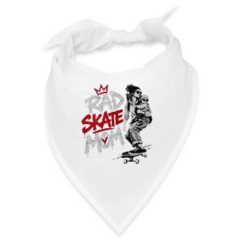Cool Skater Mom mit Baby - Skateboarding - Bandana - Weiß - Vorne