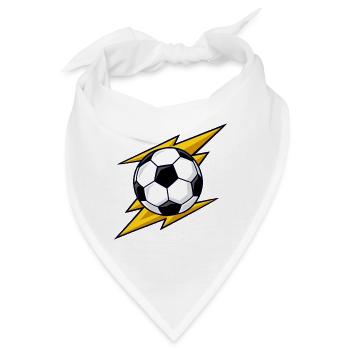 Fußball mit gelben Blitzen - Bandana - Weiß - Vorne