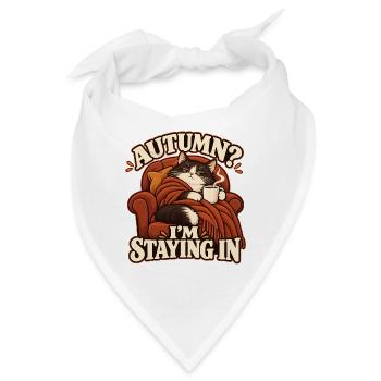 Gemütliche Herbstkatze - Bandana - Weiß - Vorne