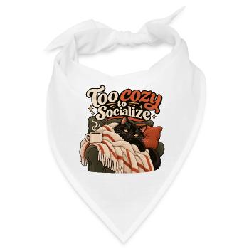 Zu gemütlich für Gesellschaft - Bandana - Weiß - Vorne