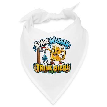 Spare Wasser, trink Bier! – Lustiger Bierkrug - Bandana - Weiß - Vorne
