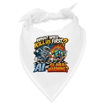 KI oder Erderwärmung – Das Weltuntergangsrennen - Bandana - Weiß - Vorne