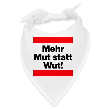 MEHR MUT STATT WUT BUNTE MENSCHENKETTE, NIE WIEDER - Bandana - Weiß - Vorne