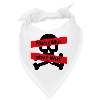 MEHR MUT STATT WUT, FÜR DEMOKRATIE, NIE WIEDER - Bandana - Weiß - Vorne