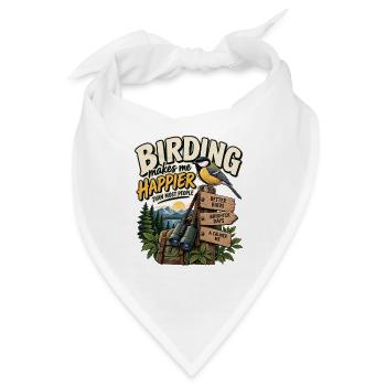 Vogelbeobachtung macht mich glücklicher - Bandana - Weiß - Vorne