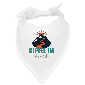Gipfel im Herzen. – Minimalistische Gipfelmotive. - Bandana - Weiß - Vorne