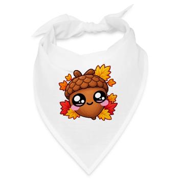 Haselnuss-Kawaii-Herbst - Bandana - Weiß - Vorne
