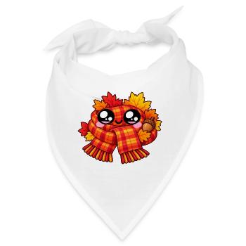 Kawaii-Herbstkaroschal - Bandana - Weiß - Vorne