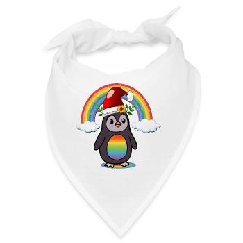 Weihnachts-Weihnachts-Pinguin - Bandana - Weiß - Vorne