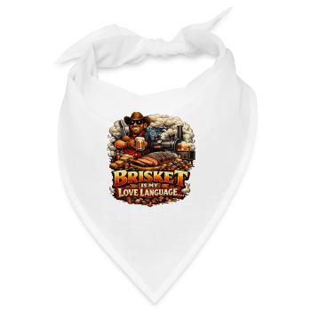 Brisket Love Language BBQ Cookout Grill Barbecue - Bandana - Weiß - Vorne