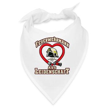 Feuerwehrmann aus Leidenschaft – Schlauchherz - Bandana - Weiß - Vorne