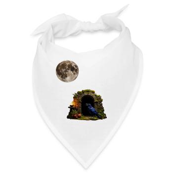 Mondnacht im Krähen tor - Bandana - Weiß - Vorne