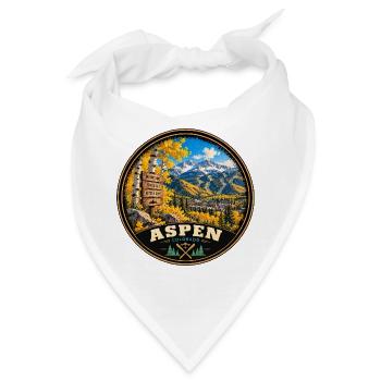 Aspen Colorado Berge Wandern Herbst Vintage - Bandana - Weiß - Vorne