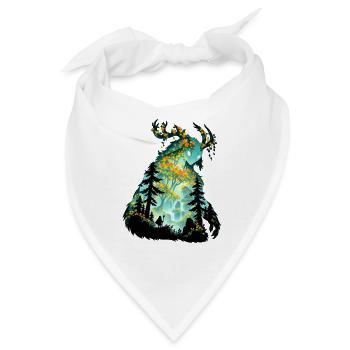 Magischer Waldgeist im Blütenhain - Bandana - Weiß - Vorne