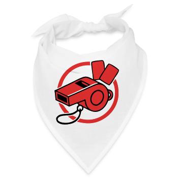 Schiedsrichter Pfeife Icon - Bandana - Weiß - Vorne