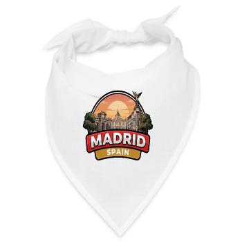 Madrid, Spanien Reiseabzeichen Königlicher Palast Stadtgeschenk - Bandana - Weiß - Vorne