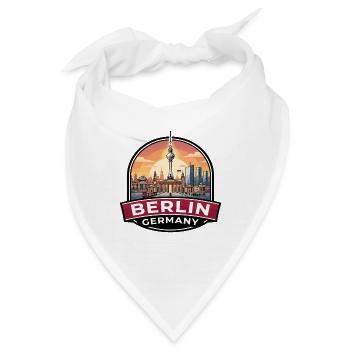 Berlin, Deutschland Reiseabzeichen Brandenburger Tor Geschenk - Bandana - Weiß - Vorne