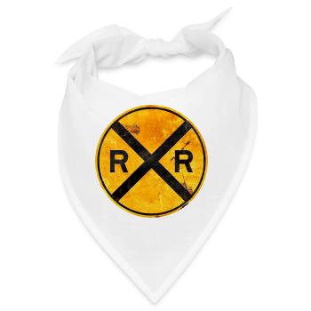 Bahnübergangsschild – Zugliebhaber Eisenbahnfan Geschenk - Bandana - Weiß - Vorne