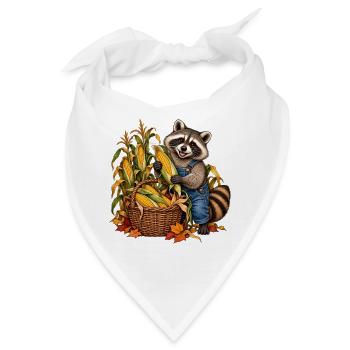 Waschbär bei der Maisernte - Bandana - Weiß - Vorne