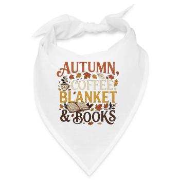 Herbst Vibes – Autumn, Coffee, Blanket & Books Pre - Bandana - Weiß - Vorne
