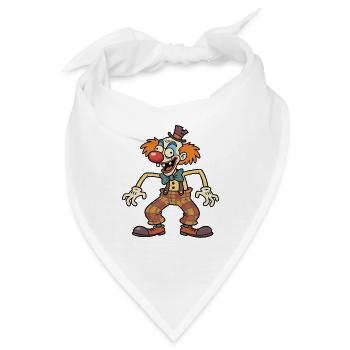 Unheimlicher Clown mit Zylinder und karierten Hosen - Bandana - Weiß - Vorne