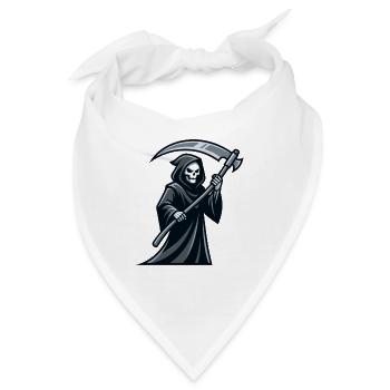 Der Sensenmann mit einer Sense, einem Symbol des Todes - Bandana - Weiß - Vorne