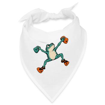 Frosch Skateboard Akrobat – Bouldern - Bandana - Weiß - Vorne