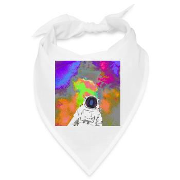 Astronaut im Farbnebel - Bandana - Weiß - Vorne