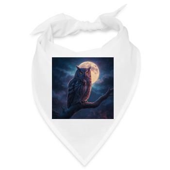 Mondlichteule am Nachthimmel - Bandana - Weiß - Vorne