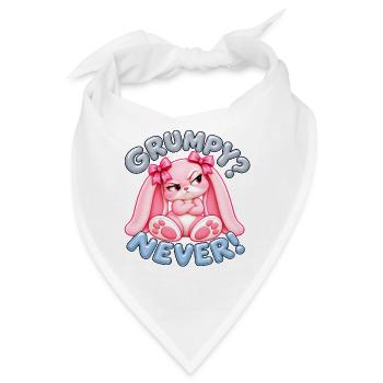 Süßes pinkes Kaninchen mit Attitüde – grummelig? Nie! - Bandana - Weiß - Vorne