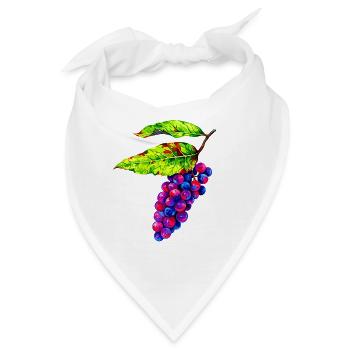 Bunte Weintrauben Illustration - Bandana - Weiß - Vorne