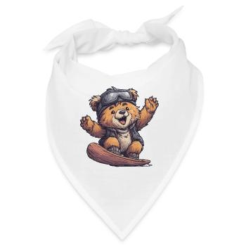 Skateboard-Bär mit Sonnenbrille - Bandana - Weiß - Vorne