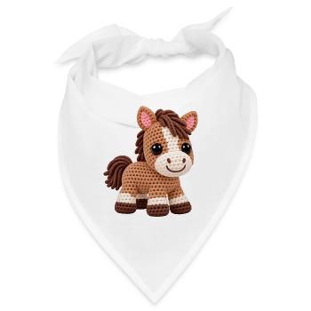 Häkelpferd Kuschelpony - Bandana - Weiß - Vorne