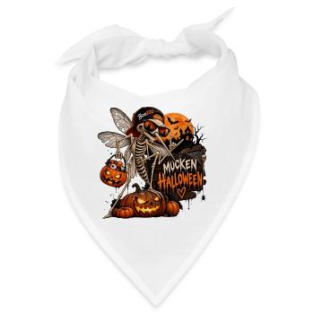 Mücken- Skelett mit Kürbissen Halloween - Bandana - Weiß - Vorne