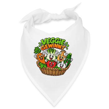 Veggie Gewinn Gemüsekorb Cartoon - Bandana - Weiß - Vorne