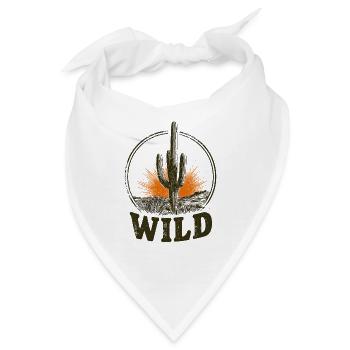 Wüstenwild: Kaktus & Sonnenuntergang - Bandana - Weiß - Vorne