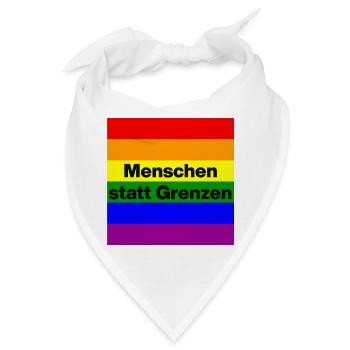 MENSCHEN STATT GRENZEN. BOTSCHAFT GEGEN RECHTS - Bandana - Weiß - Vorne