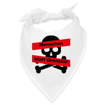 MENSCHEN STATT GRENZEN. BOTSCHAFT GEGEN RECHTS - Bandana - Weiß - Vorne