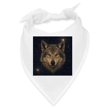 Wolf im Sternenmeer - Bandana - Weiß - Vorne