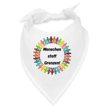 MENSCHEN STATT GRENZEN. BOTSCHAFT GEGEN RECHTS - Bandana - Weiß - Vorne