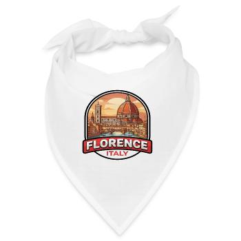 Florenz, Italien Reiseabzeichen Duomo Ponte Vecchio - Bandana - Weiß - Vorne