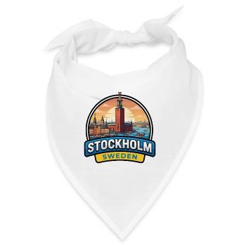 Stockholm, Schweden Reiseabzeichen Gamla Stan Geschenk - Bandana - Weiß - Vorne