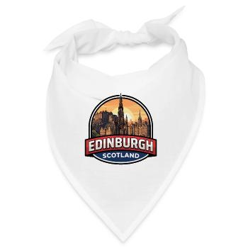 Edinburgh Scotland Reiseabzeichen Castle Royal Mile - Bandana - Weiß - Vorne