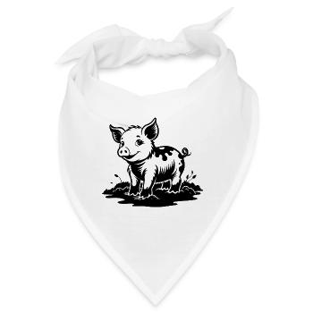 Ferkel im Schlamm - Bandana - Weiß - Vorne