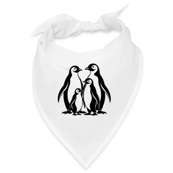 Pinguin-Familie - Bandana - Weiß - Vorne
